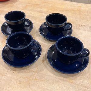 Fiestaware mugs and saucers- 4 count each